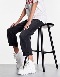 Белые ботильоны на плоской подошве Buffalo Vegan Aspha-Белый