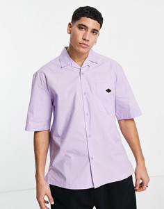 Сиреневая рубашка прямого кроя с короткими рукавами Topman-Фиолетовый цвет
