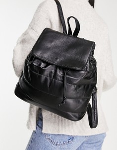 Стеганый рюкзак черного цвета с отделкой из искусственной кожи Truffle Collection-Черный