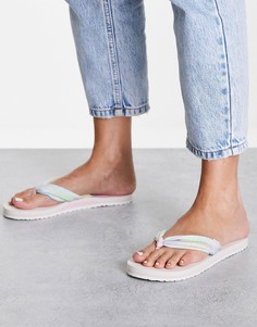 Белые шлепанцы на плоской подошве TOMS Piper-Белый
