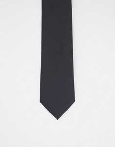 Черный однотонный галстук French Connection