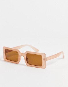 Квадратные солнцезащитные очки в узкой оправе AJ Morgan Presence-Коричневый цвет
