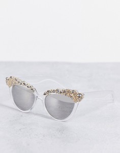 Солнцезащитные очки «кошачий глаз» AJ Morgan Princess Mano-Белый