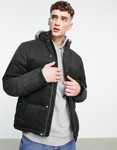 Вельветовый пуховик цвета хаки Jack Wolfskin Nature-Зеленый цвет
