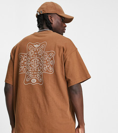 Коричневая футболка из плотного материала с принтом мандалы на спине Deus Ex Machina – эксклюзивно для ASOS-Коричневый цвет