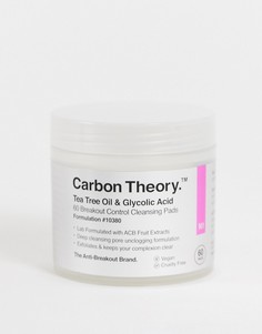 Очищающие диски для лица с маслом чайного дерева и гликолевой кислотой Carbon Theory Tea Tree Oil & Glycolic Acid Breakout Control, 60 шт.-Бесцветный
