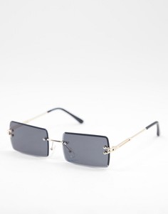 Золотистые квадратные солнцезащитные очки в стиле унисекс AJ Morgan-Золотистый