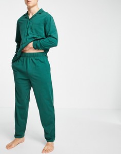 Зеленый домашний пижамный комплект из рубашки и брюк ASOS DESIGN-Зеленый цвет