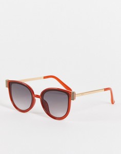 Солнцезащитные очки карамельного оттенка с металлической отделкой Nali-Коричневый цвет