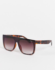 Oversized солнцезащитные очки с затемненными стеклами с эффектом омбре Quay-Коричневый цвет