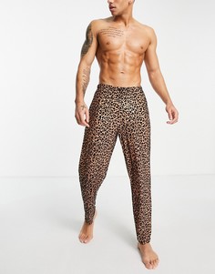 Тканые штаны для дома с леопардовым принтом ASOS DESIGN Valentines-Разноцветный