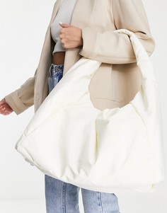 Oversized-сумка из ветрозащитной ткани светлого цвета NA-KD-Белый