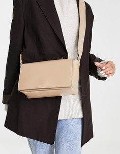 Бежевая сумка через плечо с широким ремешком NA-KD-Светло-бежевый цвет