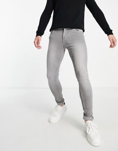 Серые супероблегающие джинсы стретч French Collection-Серый