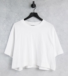 Белая укороченная футболка свободного кроя с короткими рукавами COLLUSION Plus-Белый