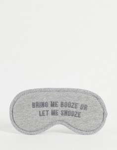 Маска для глаз с надписью "Bring me booze" Typo-Серый