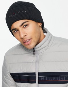 Шапка-бини черного цвета Tommy Hilfiger-Черный
