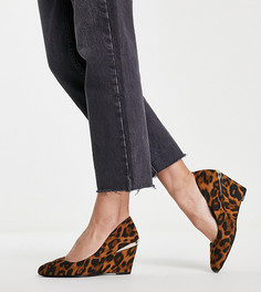 Леопардовые туфли на каблуке Simply Be Wide Fit Rosie-Разноцветный