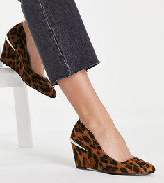 Леопардовые туфли на каблуке Simply Be Extra Wide Fit Rosie-Разноцветный