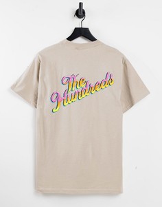 Бежевая футболка с принтом на спине The Hundreds Wild Slant-Светло-бежевый цвет