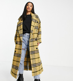 Желтое пальто в клетку Topshop Petite-Желтый