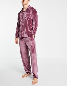 Велюровая пижама фиолетового цвета ASOS DESIGN-Фиолетовый цвет