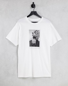 Новогодняя футболка с принтом мопса New Love Club-Белый