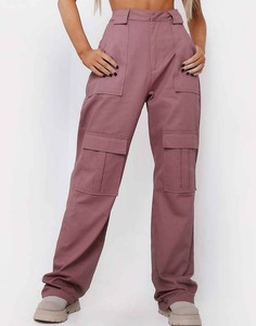 Розовато-лиловые брюки карго Missy Empire-Фиолетовый цвет Missyempire