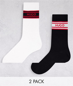 Набор из 2 пар черных и белых спортивных носков с логотипом Hugo-Разноцветный
