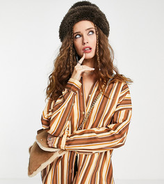 Oversized-рубашка свободного кроя в разноцветную полоску Reclaimed Vintage Inspired-Разноцветный