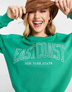 Зеленый свитшот с надписью "East Coast" New Look-Зеленый цвет