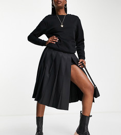 Черная плиссированная юбка миди COLLUSION-Черный цвет