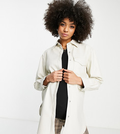 Белая рубашка из искусственной кожи Topshop Maternity-Белый