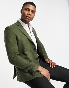 Пиджак свободного кроя из материала с добавлением шерсти Bolongaro Trevor-Зеленый цвет