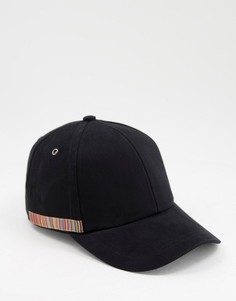Черная классическая бейсболка с полосками Paul Smith-Черный
