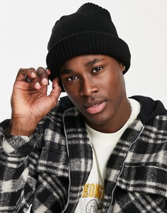 Черная шапка-бини крупной вязки New Look-Черный