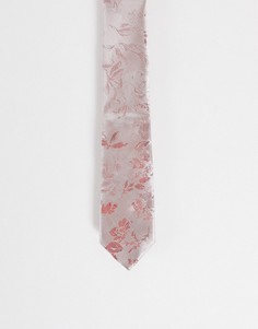 Розовый жаккардовый галстук с цветочным узором Topman-Розовый цвет