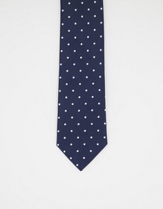 Темно-синий галстук в горошек French Connection