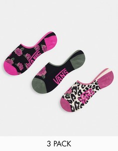 Набор из 3 пар носков разных цветов с принтами Vans Leopard Rose-Разноцветный