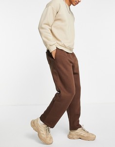 Широкие коричневые брюки из вельвета в рубчик Bershka-Коричневый цвет