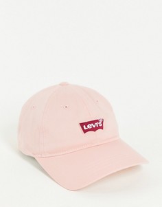 Розовая бейсболка с логотипом в виде крыльев летучей мыши Levis-Розовый цвет