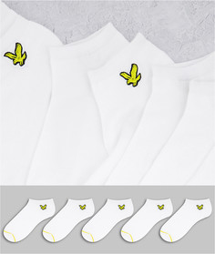 Набор из 5 пар белых спортивных носков Lyle & Scott Bodywear Ruben-Белый