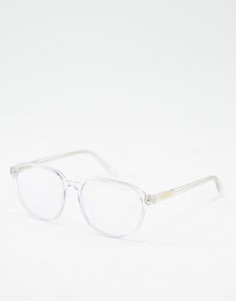Квадратные очки в прозрачной оправе с защитой от синего излучения Quay Book It-Коричневый цвет