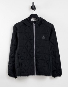 Черная стеганая компактная куртка HUF Polygon-Черный