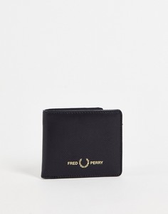 Черный складывающийся кошелек из пике с логотипом Fred Perry-Черный цвет