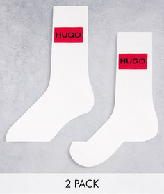 Набор из 2 пар белых носков с логотипом Hugo-Белый