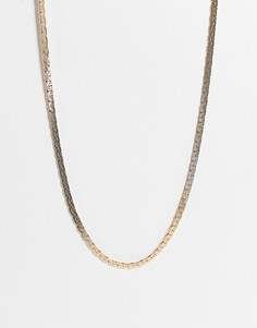 Золотистое ожерелье-цепочка унисекс с плетением в античном стиле Reclaimed Vintage Inspired-Золотистый