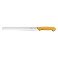 Нож кухонный Victorinox Swibo, 250мм, заточка серрейтор, стальной, желтый [5.8443.25]
