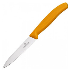 Нож кухонный Victorinox Swiss Classic, для овощей, 100мм, заточка прямая, стальной, оранжевый [6.7706.l119]