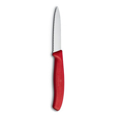 Нож кухонный Victorinox Swiss Classic, для овощей, 80мм, заточка серрейтор, стальной, красный [6.7631]